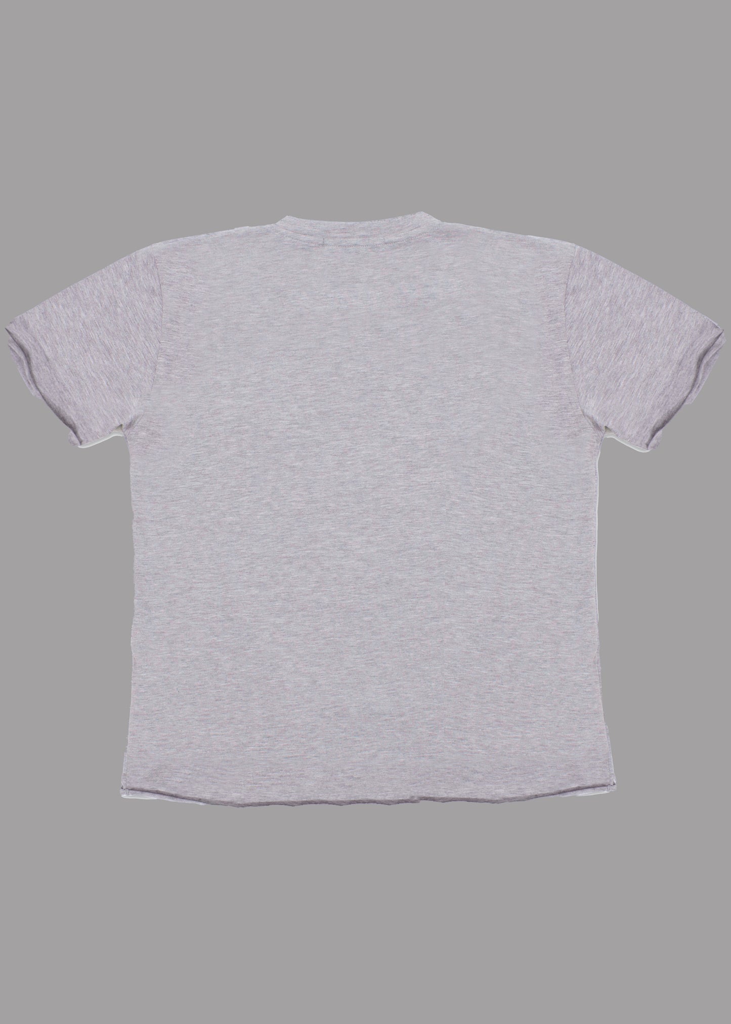 Men grey cotton t-shirt with short sleeve and front pocket