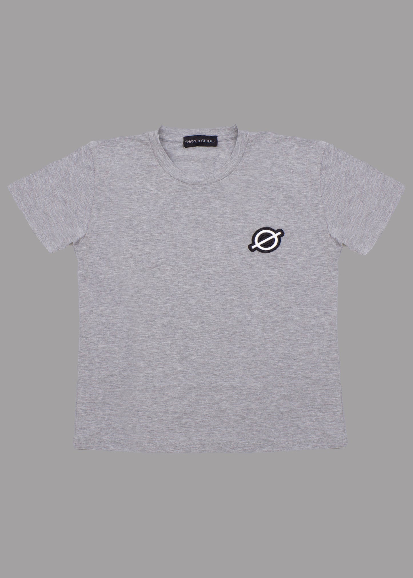 Women grey cotton t-shirt with embroidered logo Ø