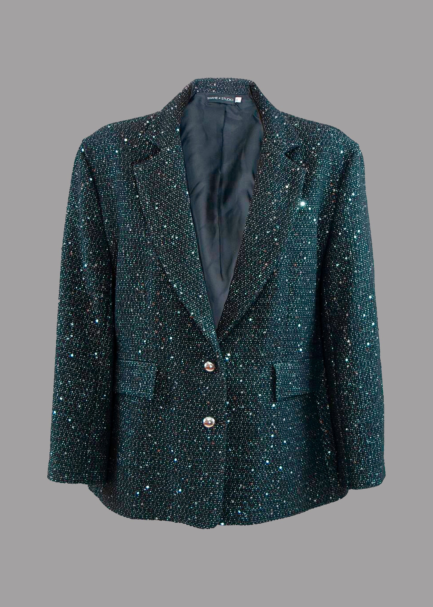 Women fine black tweed blazer oversized fit