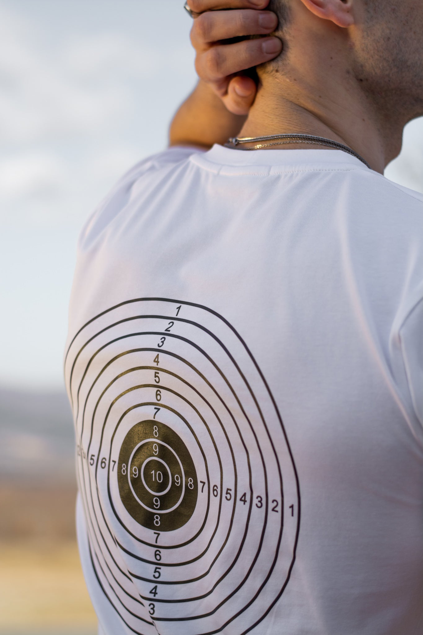 Men white cotton t-shirt with BULLETPROOF print