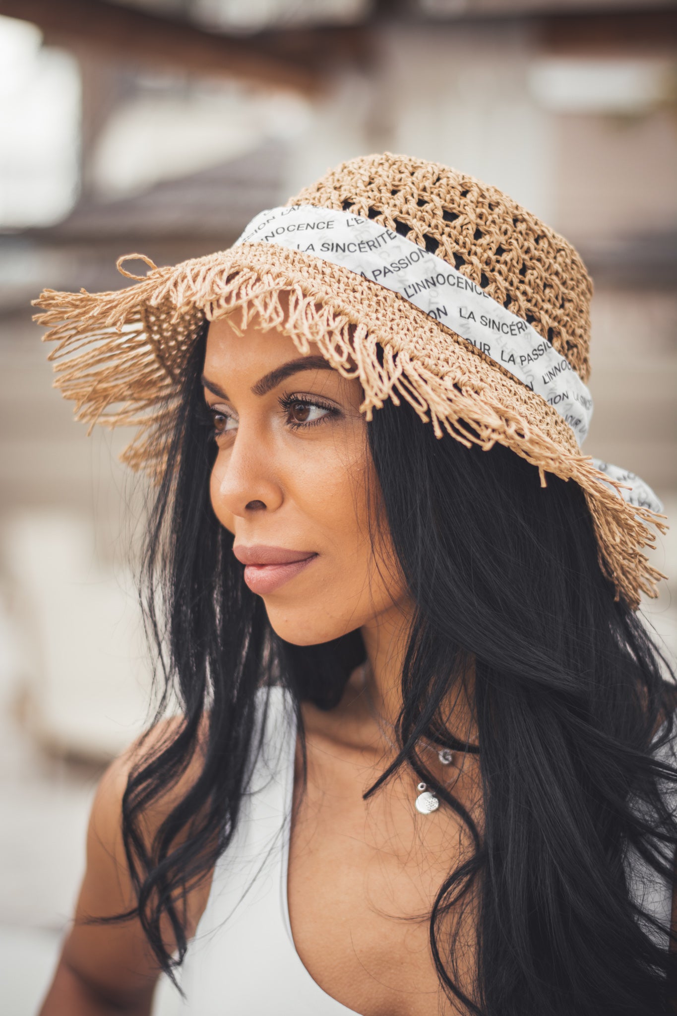 Women beach 'bucket hat' brown