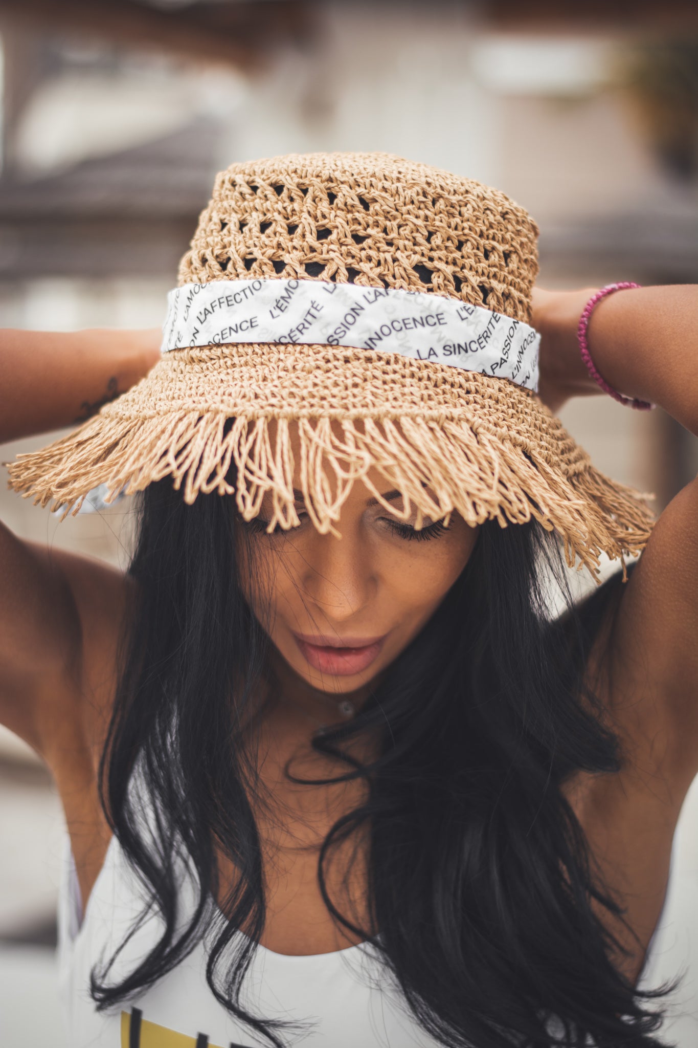 Women beach 'bucket hat' brown