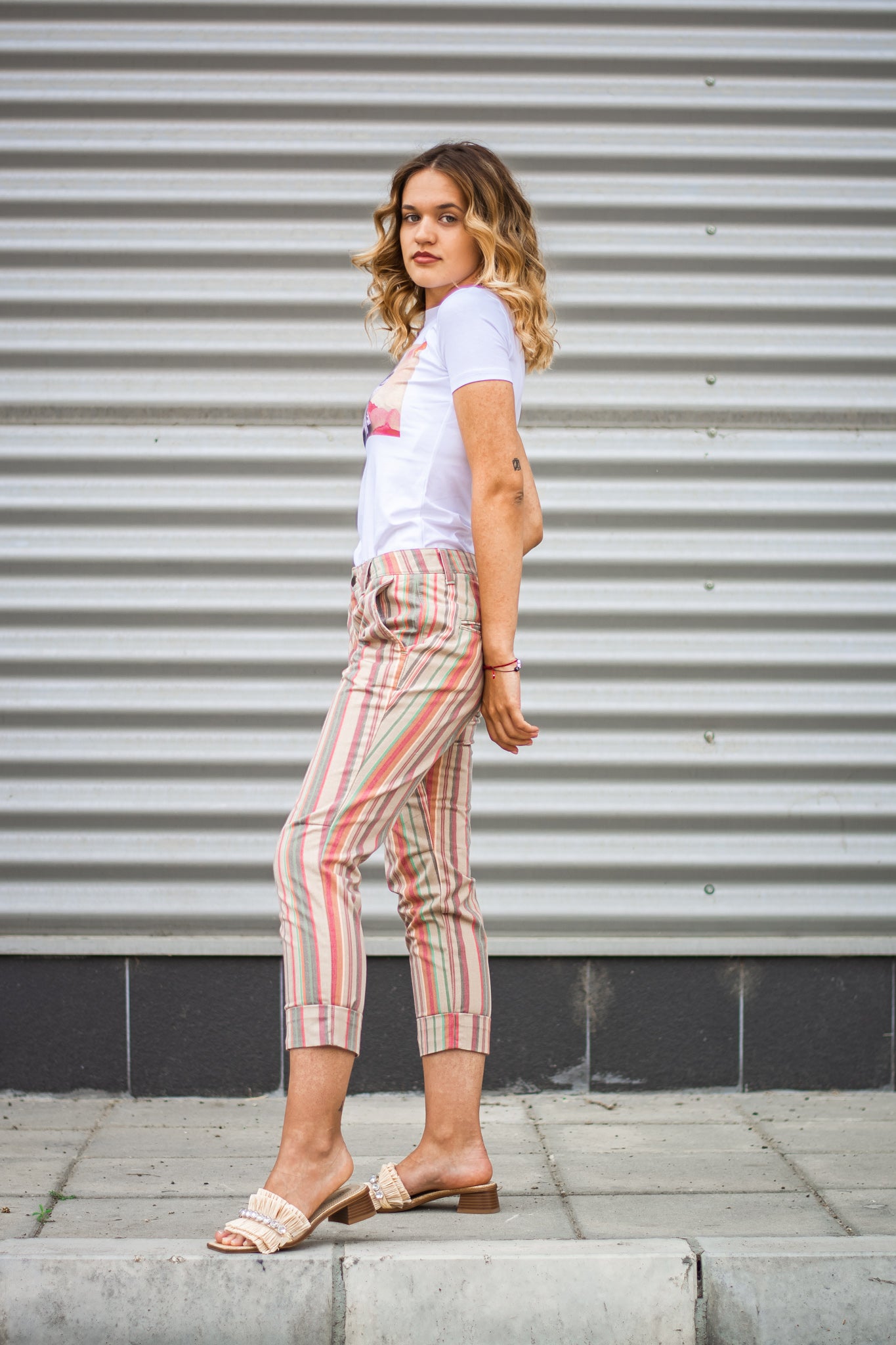 Women trousers 'coloured stripes'