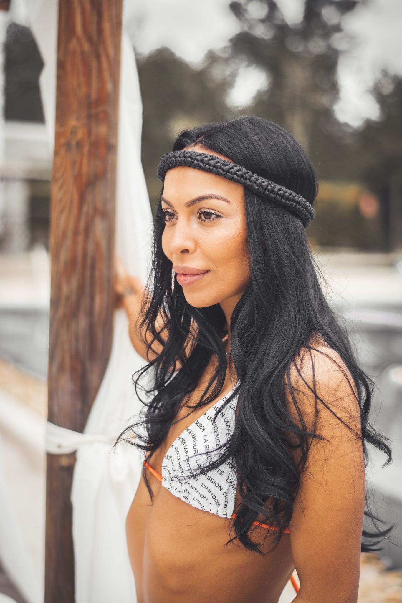 Women beach headband black