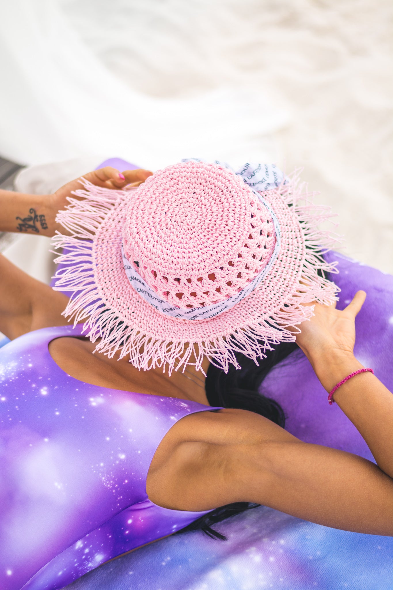 Women beach 'bucket hat' pink