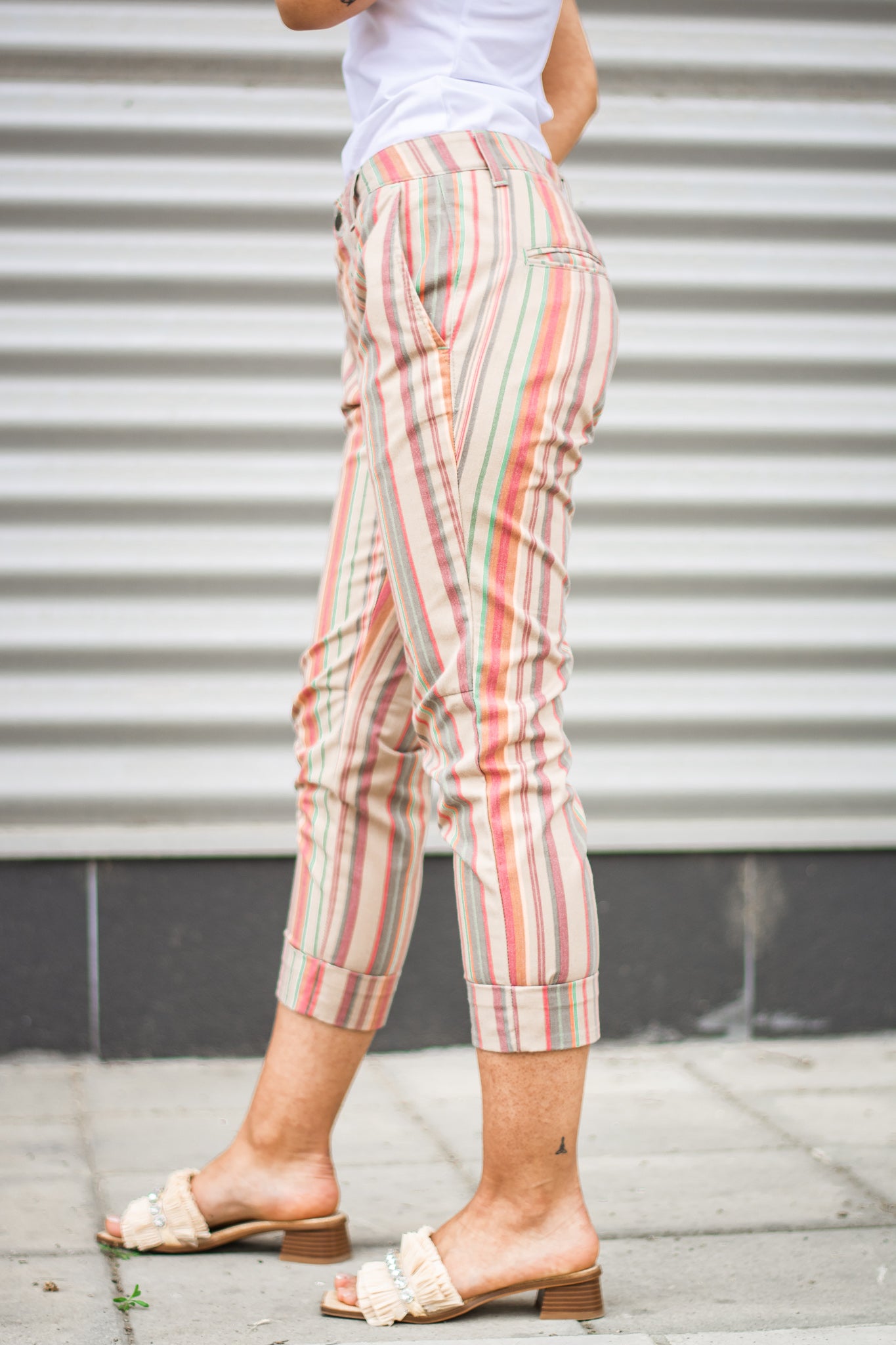 Women trousers 'coloured stripes'