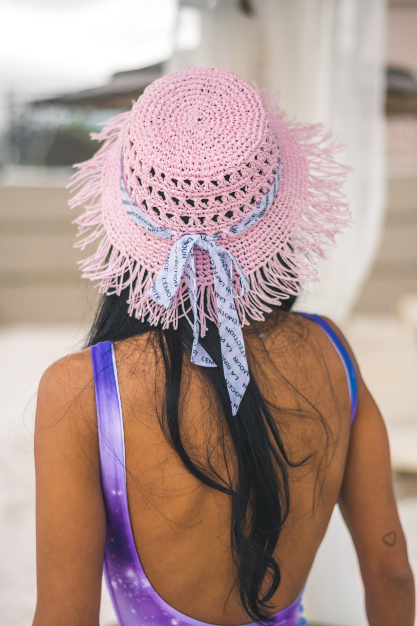 Chapeau bob de plage femme rose