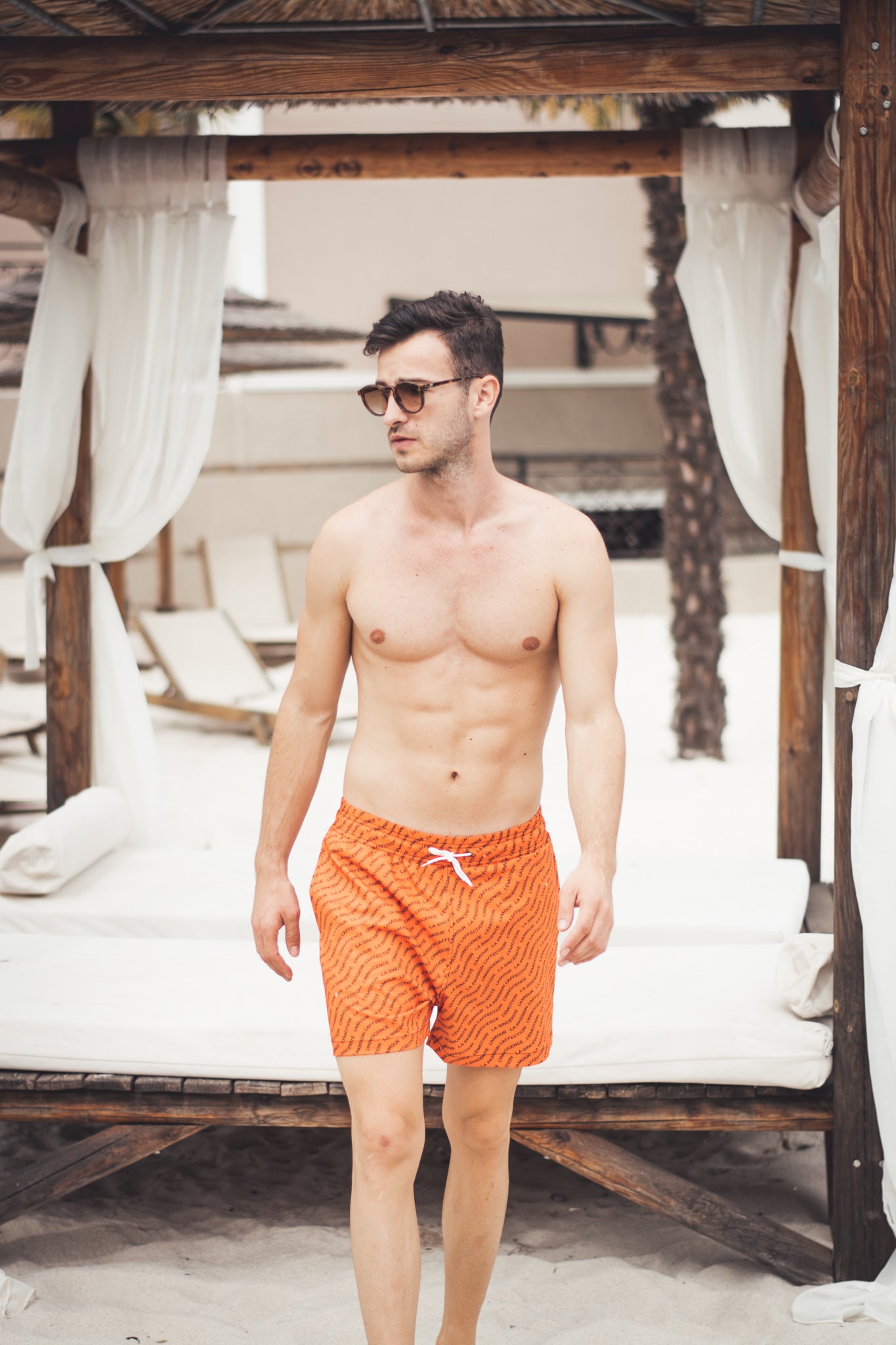 'Les émotions' orange swimsuit men