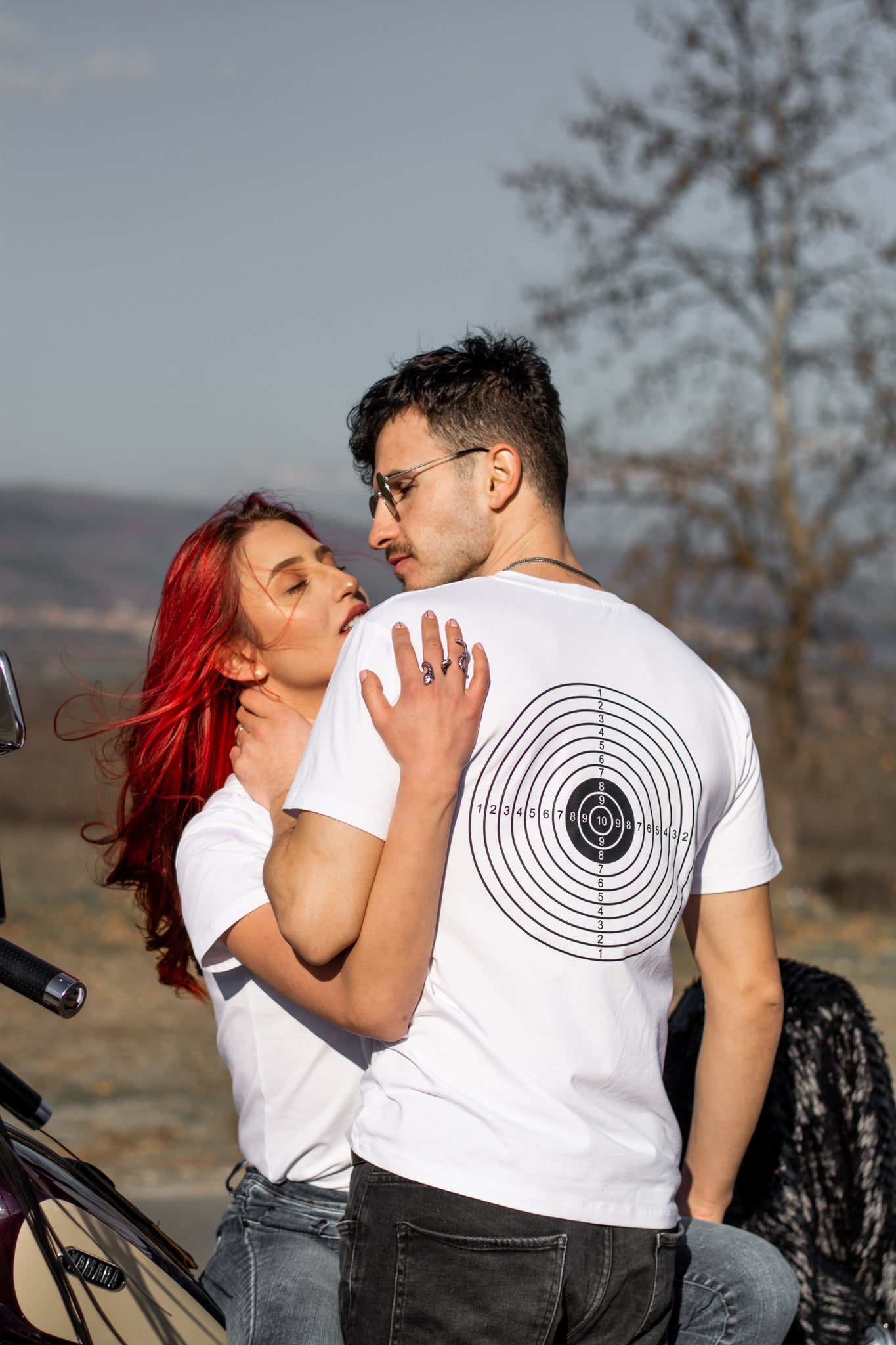 Men white cotton t-shirt with BULLETPROOF print