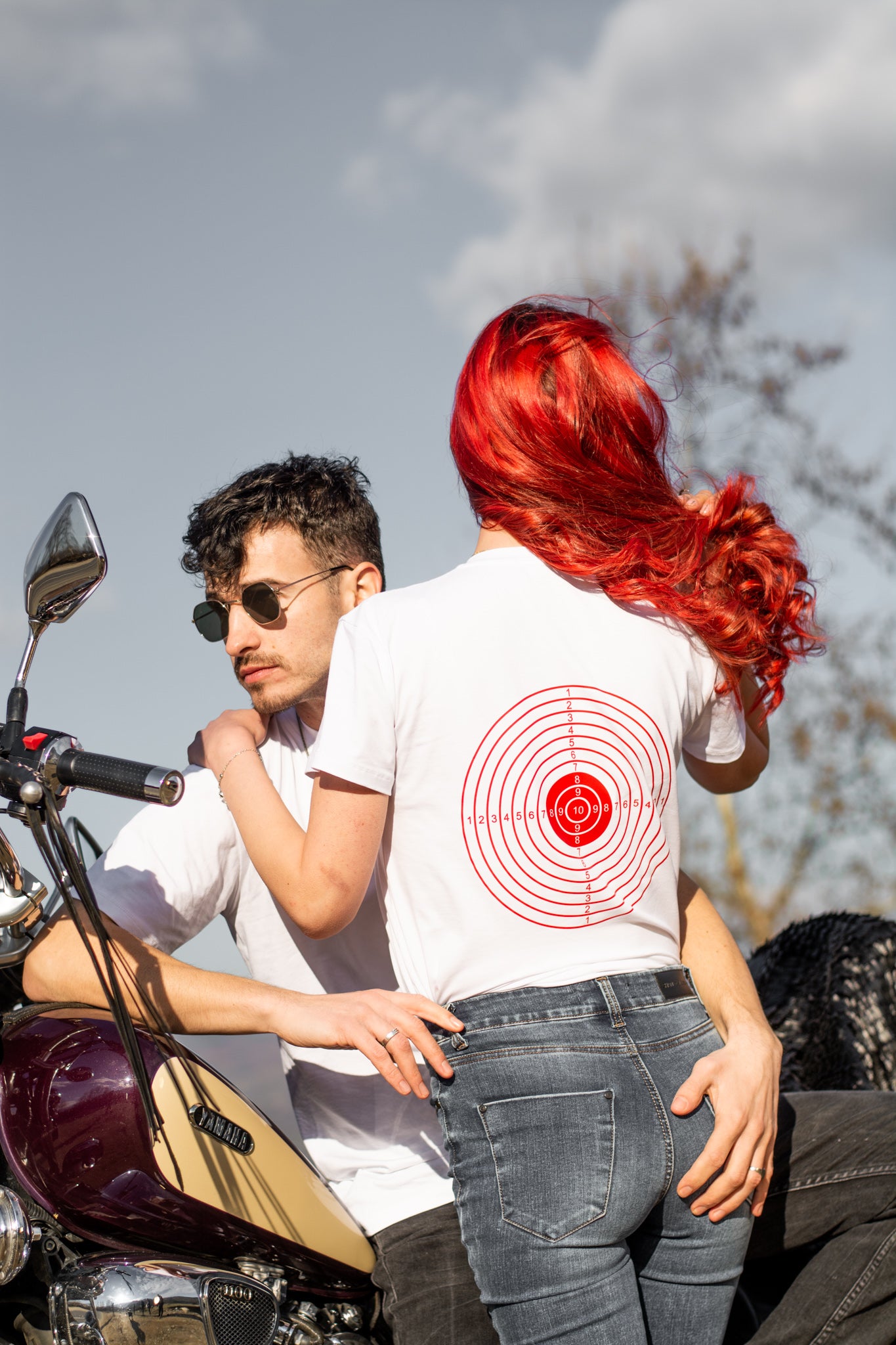 Women white cotton t-shirt with BULLETPROOF print