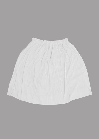 Women white pleated skirt knee length