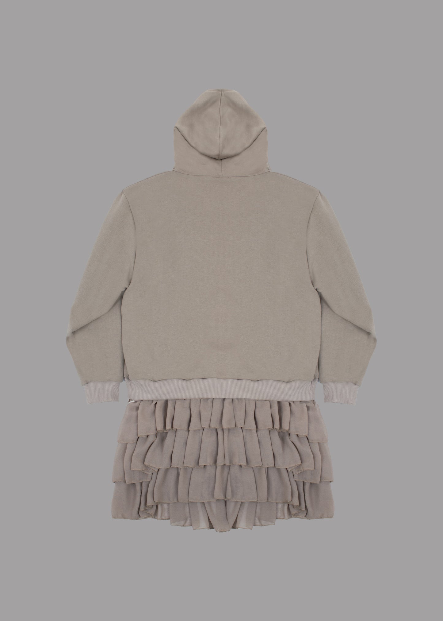 Women beige hoodie dress with logo badge