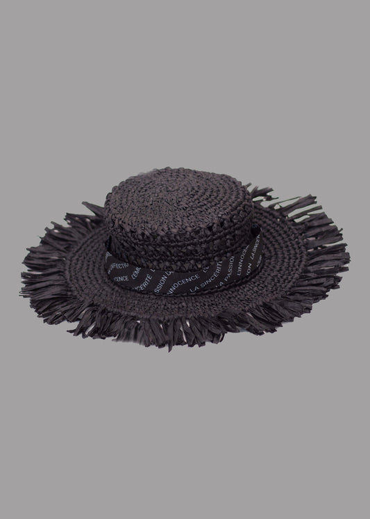 Chapeau bob de plage pour femme, noir