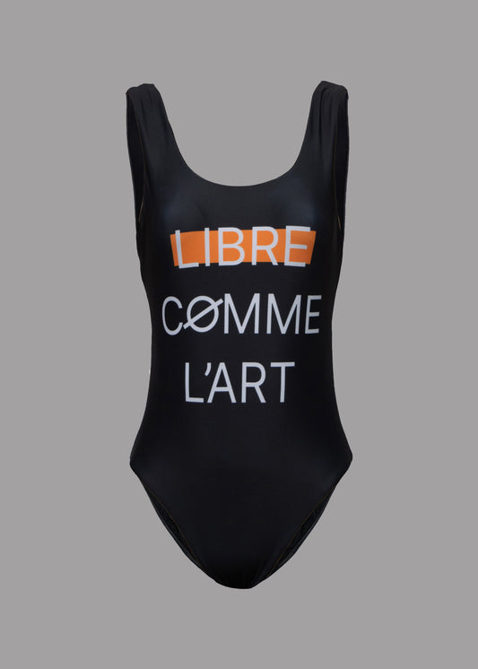 'Libre comme l'art' black swimsuit 1 piece women