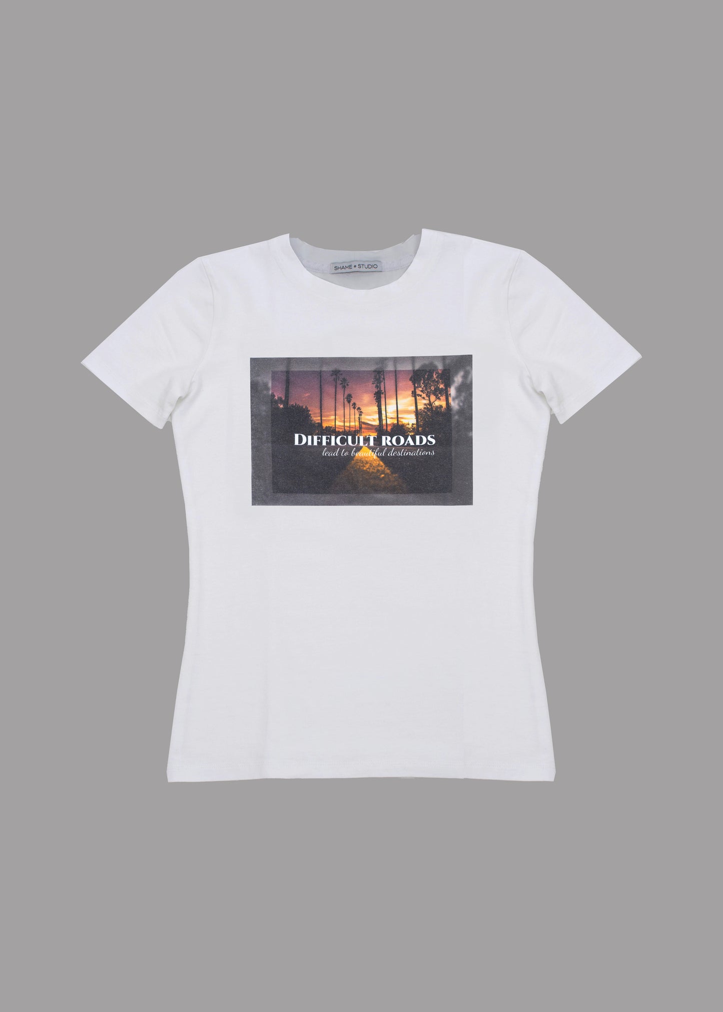 Women t-shirt 'difficult.roads'