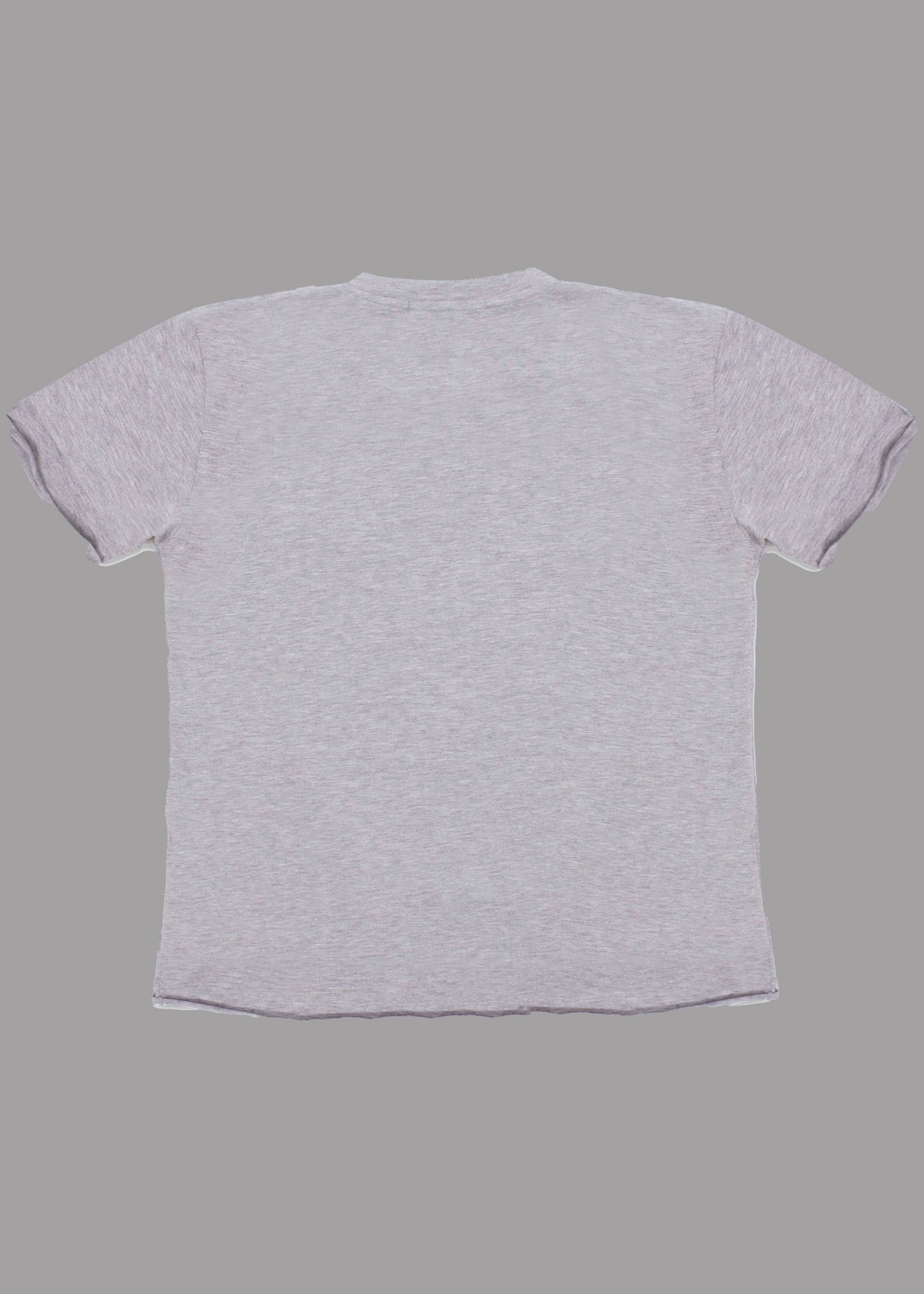 Men grey cotton t-shirt with short sleeve and front pocket