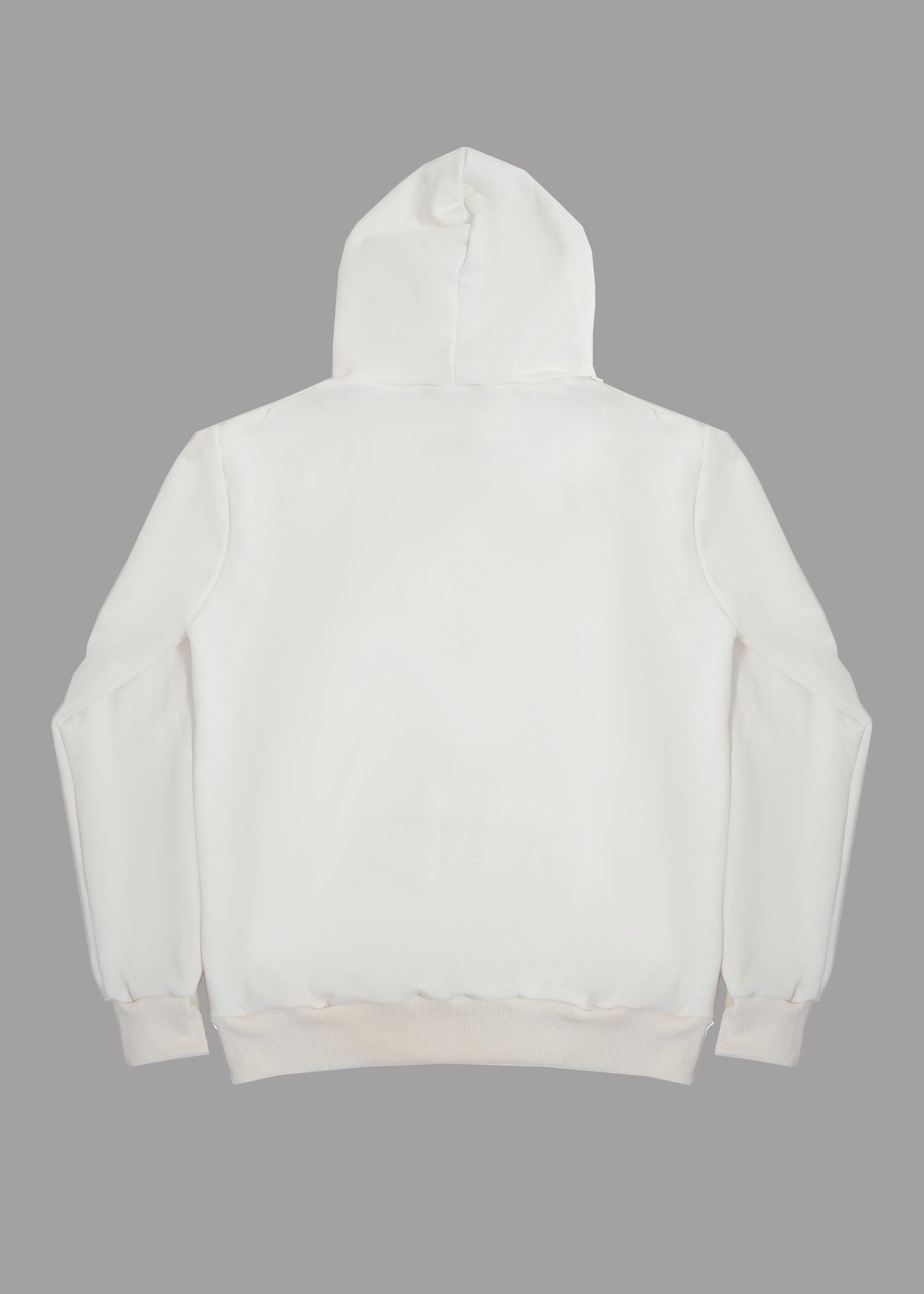 Women white hoodie with logo badge