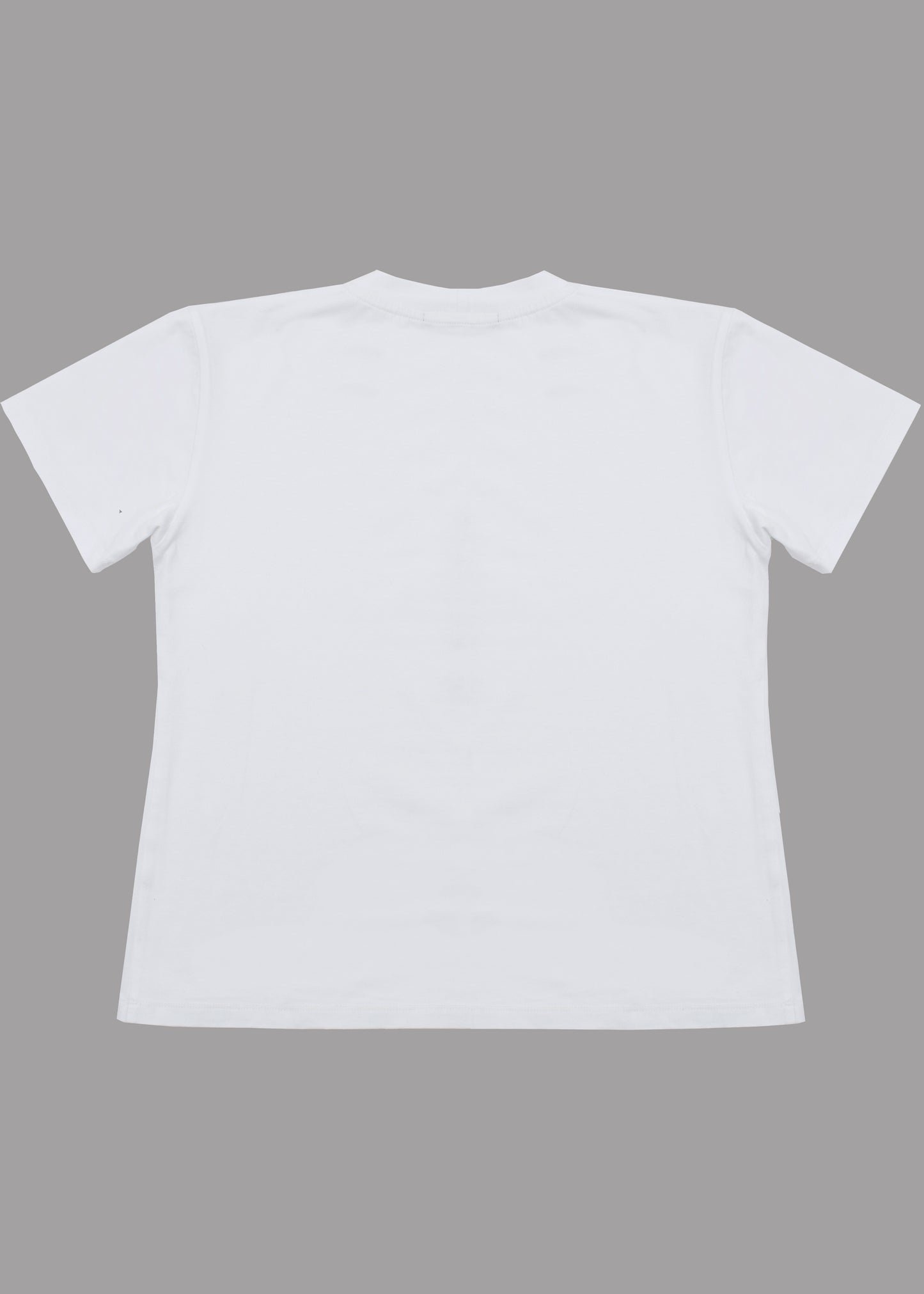 Men white cotton t-shirt with logo badge