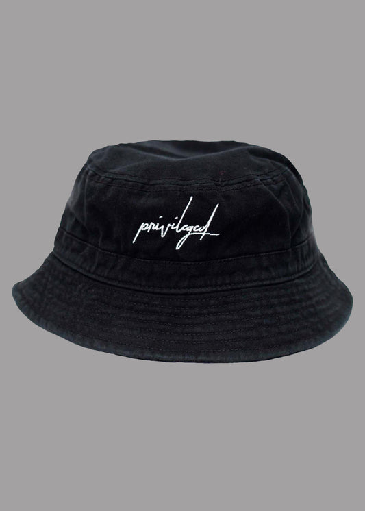 Unisex bucket hat with embroidered PRIVILEGED