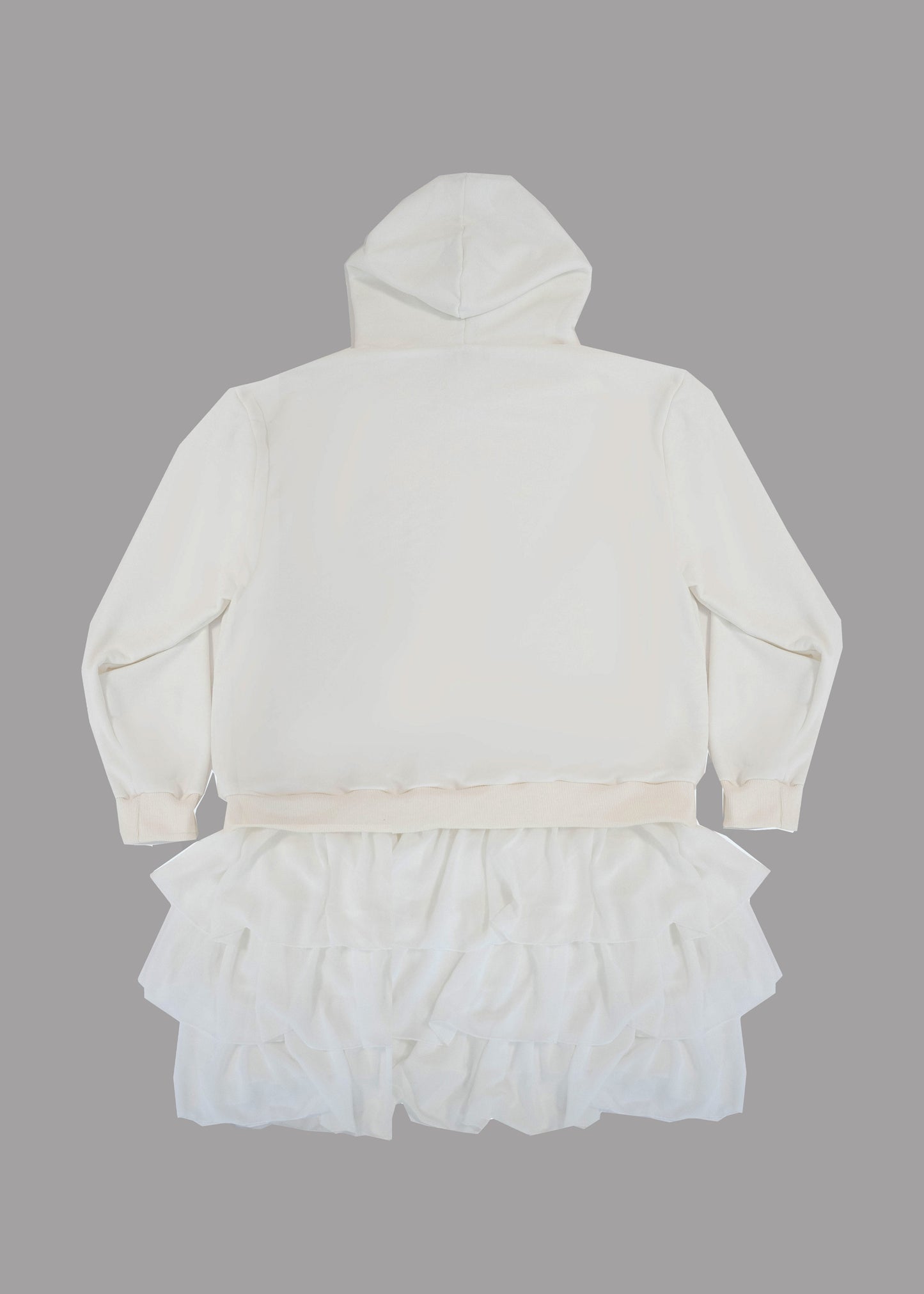 Women white hoodie dress with logo badge