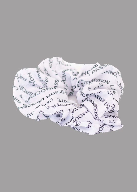 Women scrunchie 'Les émotions' white