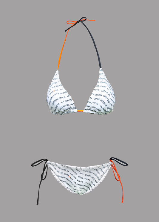 'Les émotions' white swimsuit 2 pieces women