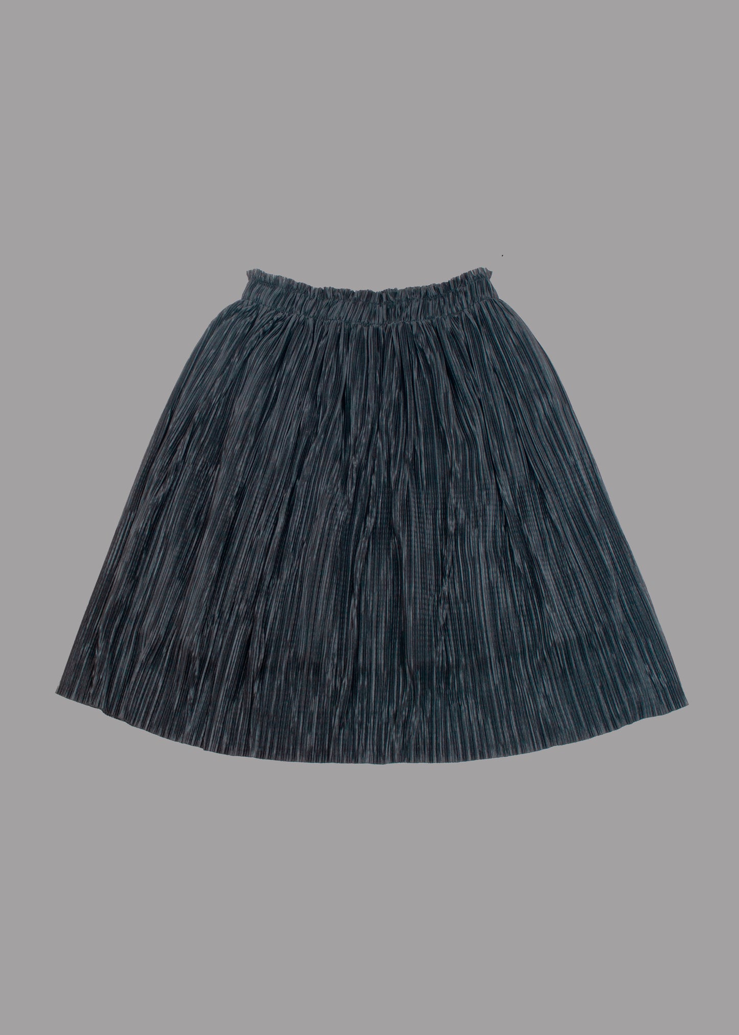 Women black pleated skirt knee length