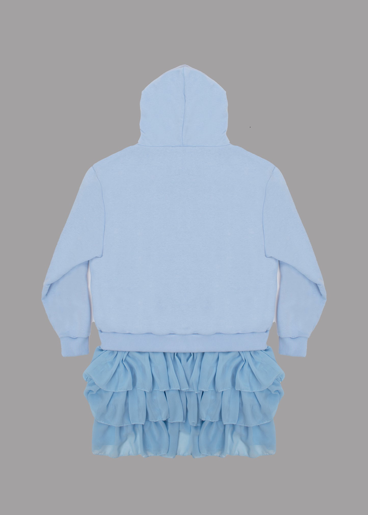 Women baby blue hoodie dress with logo badge