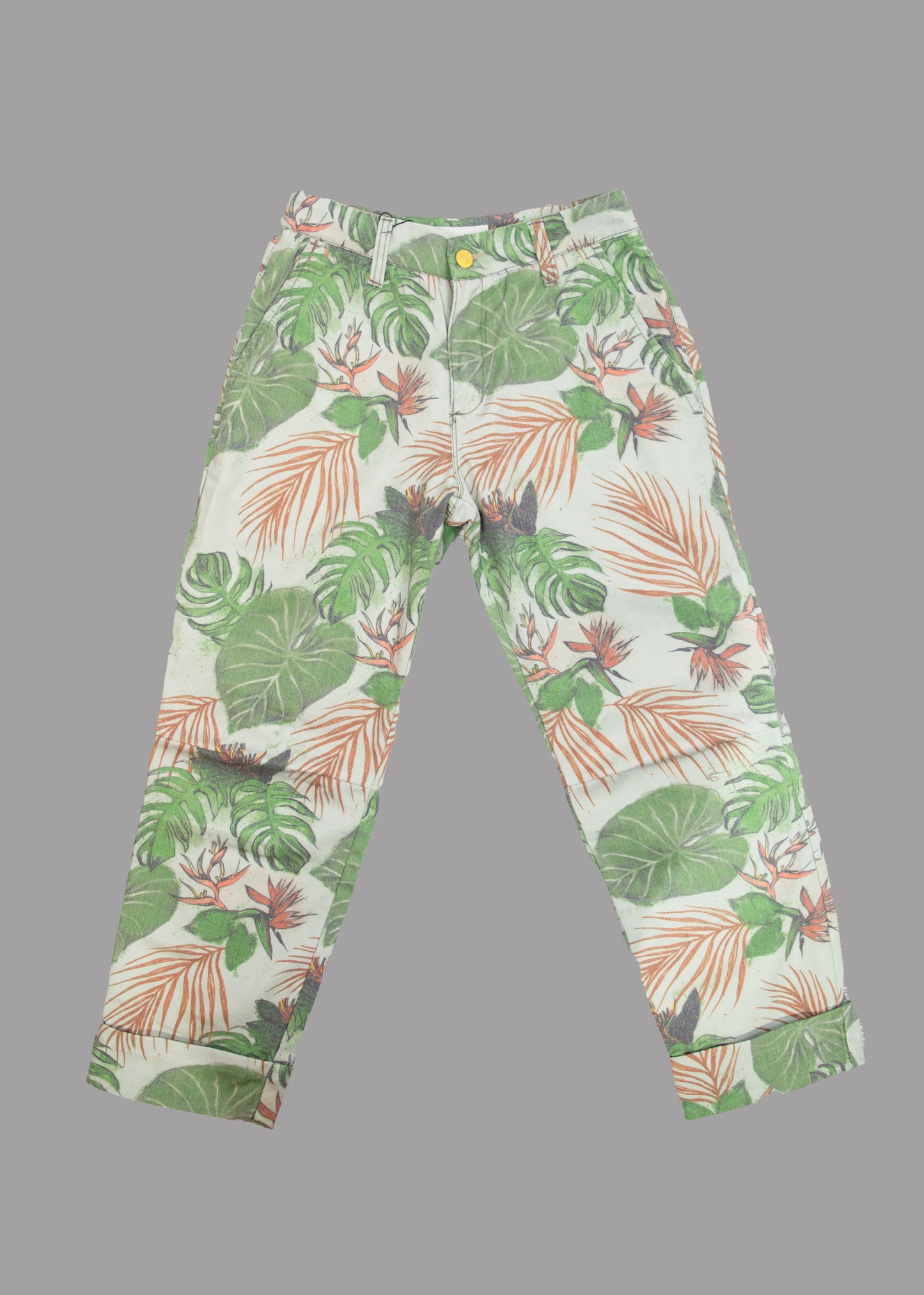 Women trousers 'tropical leaves'