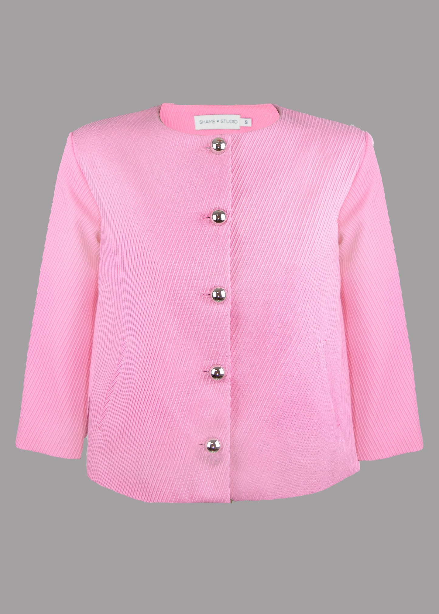 Veste rose femme ligne A manches 3/4